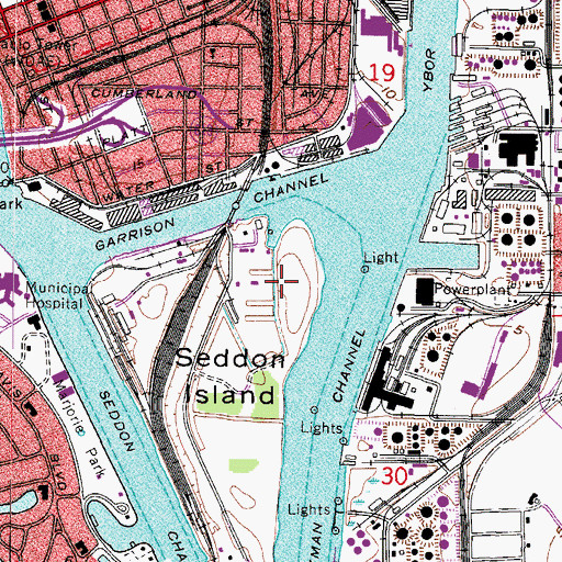 Topographic Map of Island Place, FL