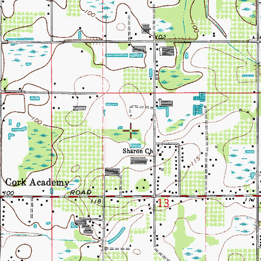 Topographic Map of Island Pond Estates, FL