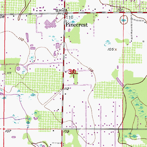 Topographic Map of Jacobs Run, FL