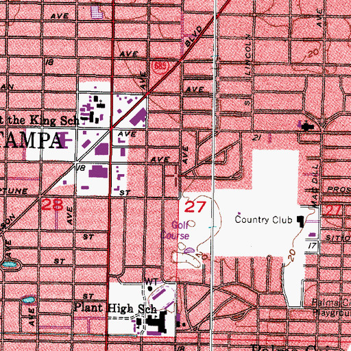 Topographic Map of Jean Place, FL