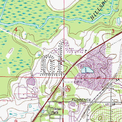 Topographic Map of Jefferson Heights, FL