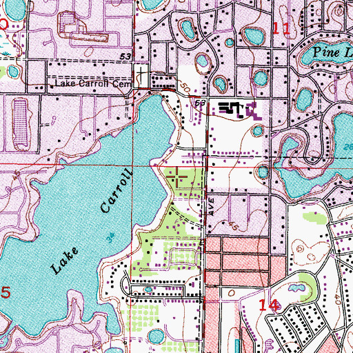 Topographic Map of Jenny Lyne Estates, FL