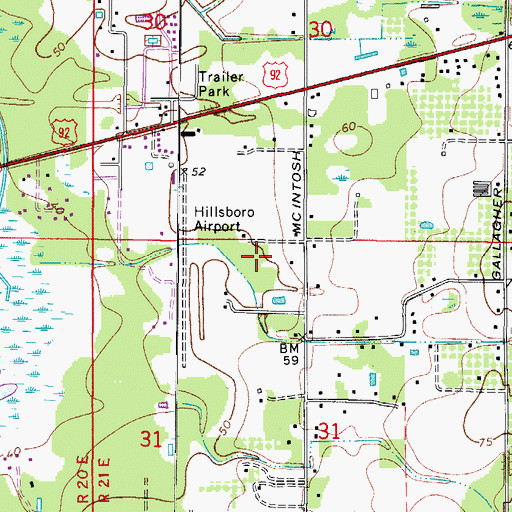 Topographic Map of Jerkins Acres, FL