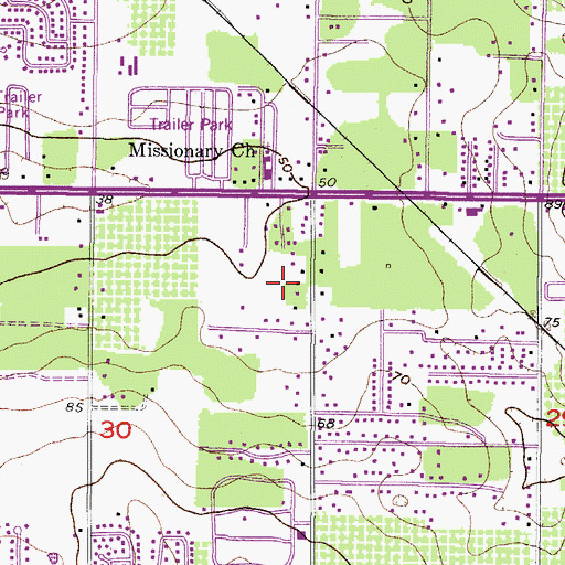 Topographic Map of Jerrys, FL