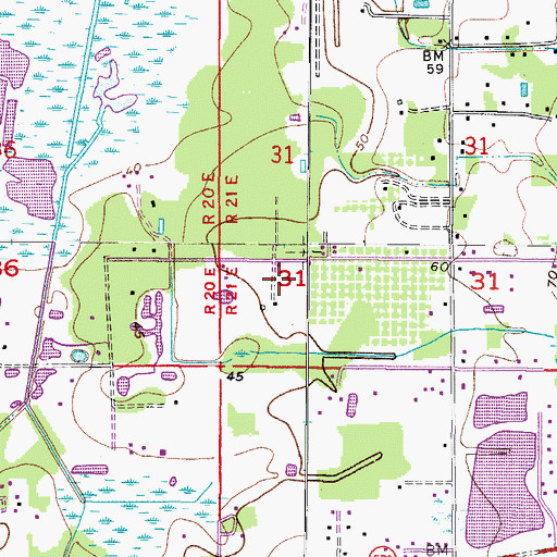 Topographic Map of Jess Walden Oaks, FL
