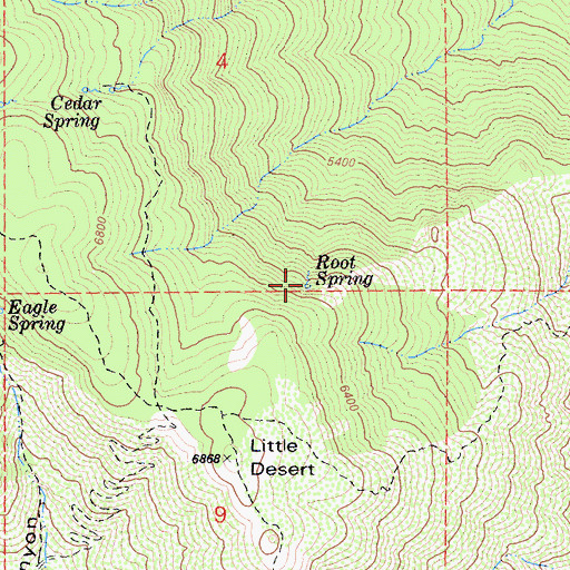 Topographic Map of Root Spring, CA