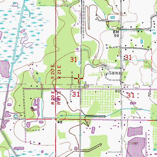 Topographic Map of Kalebs Forest, FL