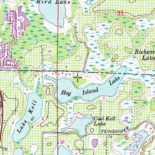 Topographic Map of Karavas Estates, FL