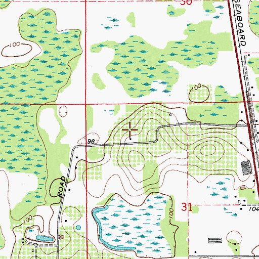 Topographic Map of Keene, FL