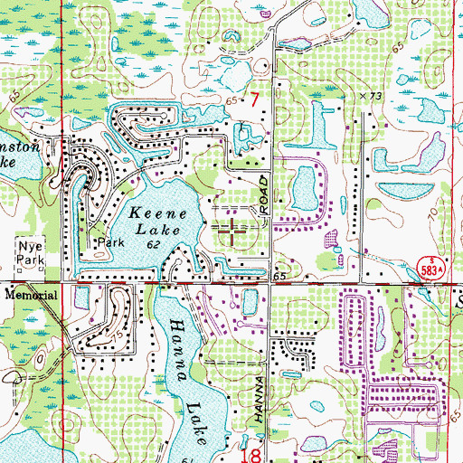 Topographic Map of Keene Lake Manors, FL