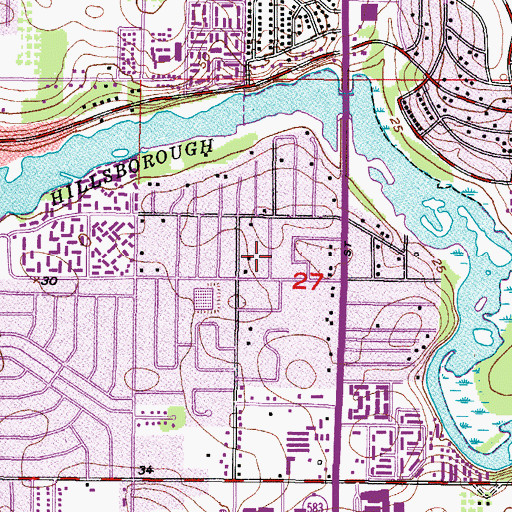 Topographic Map of Kelkath Estates, FL