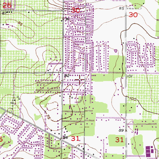 Topographic Map of Kenwood Acres, FL