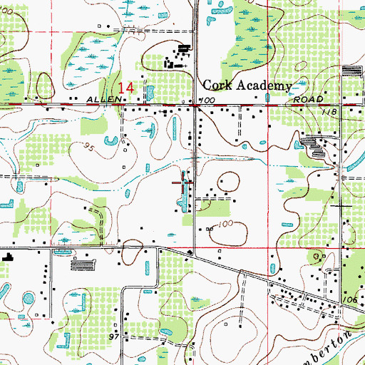 Topographic Map of Key Woods Ranch, FL