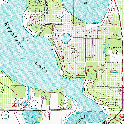 Topographic Map of Keystone Beach, FL