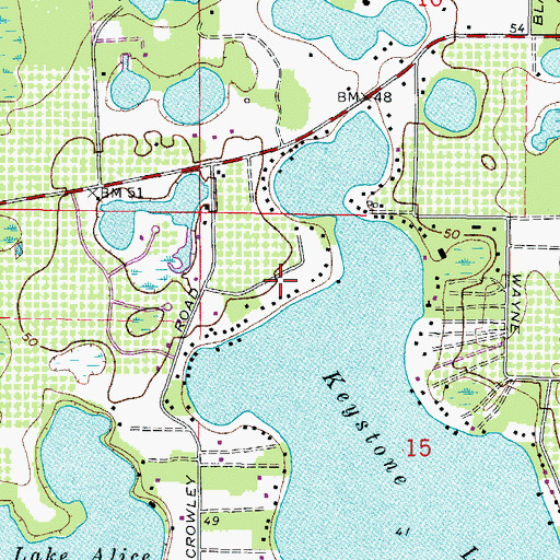 Topographic Map of Keystone Estates, FL