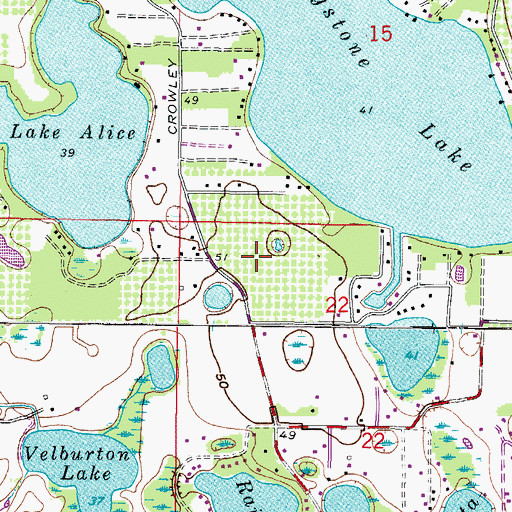 Topographic Map of Keystone Farms, FL