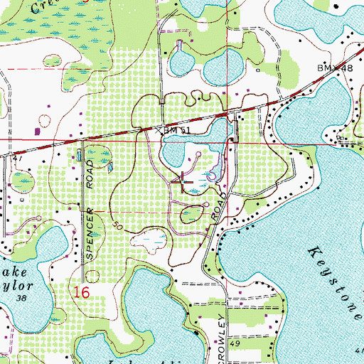 Topographic Map of Keystone Grove Lakes, FL