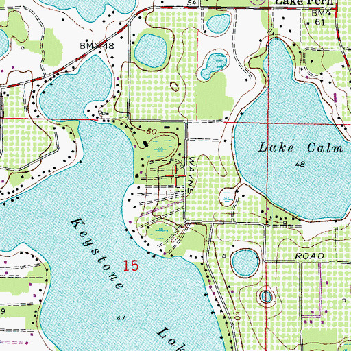 Topographic Map of Keystone Lake View Park, FL