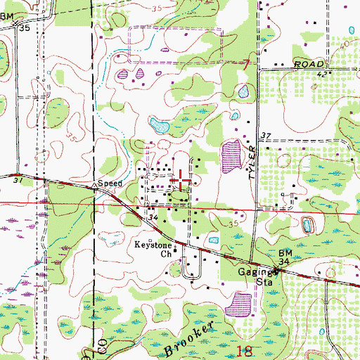 Topographic Map of Keystone Park, FL