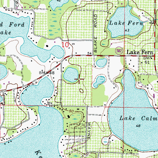 Topographic Map of Keystone Reserve, FL