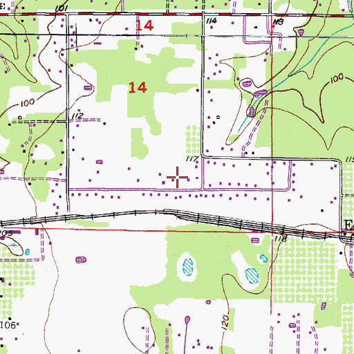 Topographic Map of Keysville Estates, FL