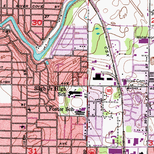 Topographic Map of Kies, FL