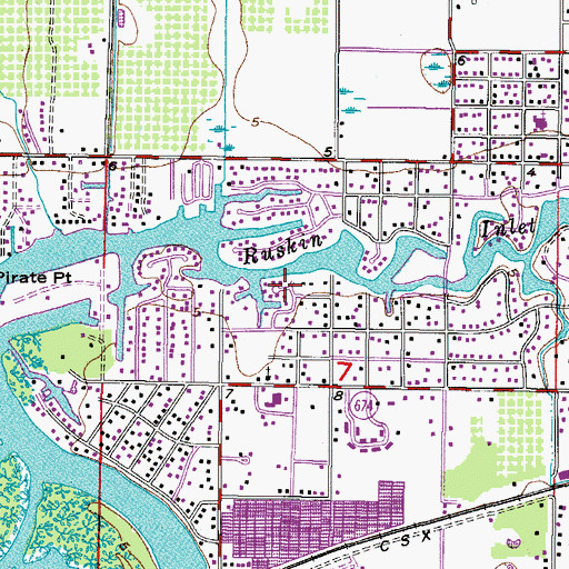 Topographic Map of Kims Cove, FL
