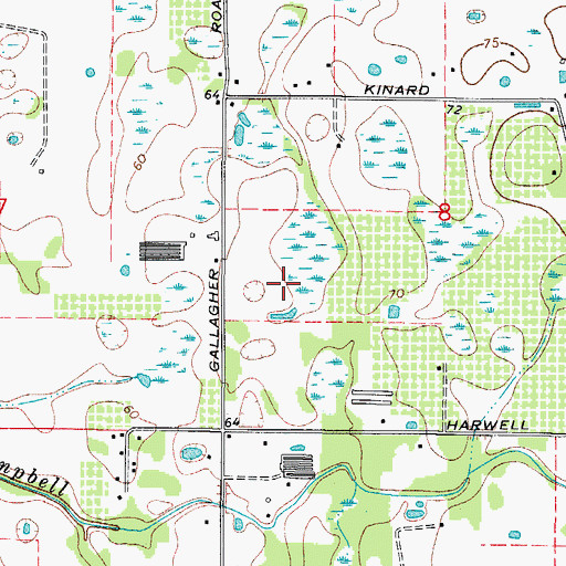 Topographic Map of Kinard Cove, FL