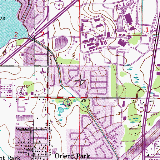 Topographic Map of Kings Forest, FL