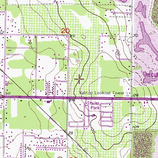 Topographic Map of Kings Mill, FL