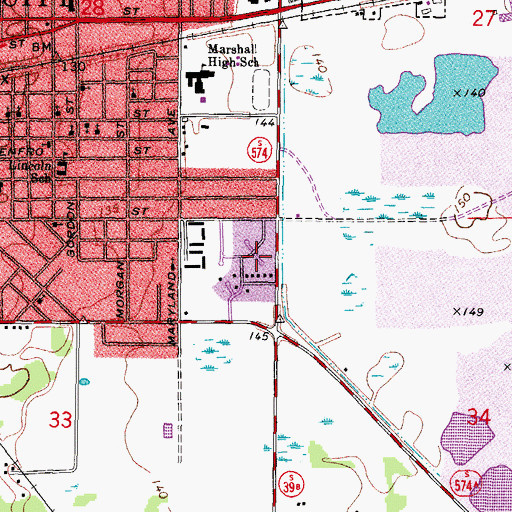 Topographic Map of Kings Village, FL