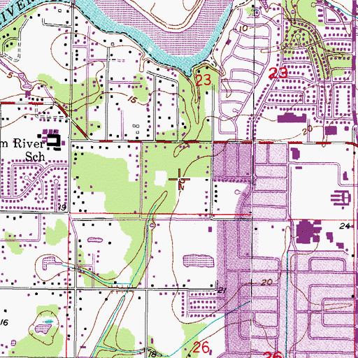 Topographic Map of Kingston Heights, FL