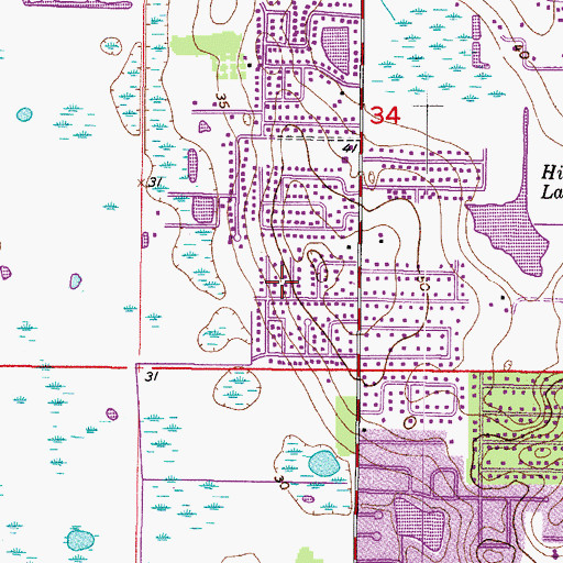 Topographic Map of Kingswood Heights, FL