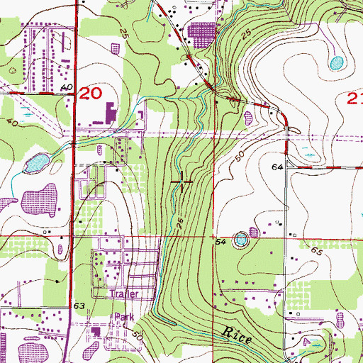 Topographic Map of Kingswood Mobile Home Park, FL