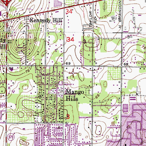 Topographic Map of Knifke Estates, FL