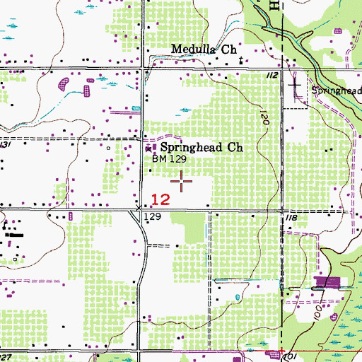 Topographic Map of Knoxville Acres, FL