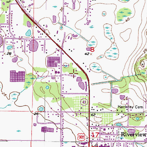 Topographic Map of Krycuil Oaks Estates, FL