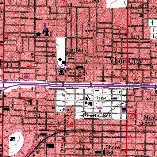 Topographic Map of La Casa, FL