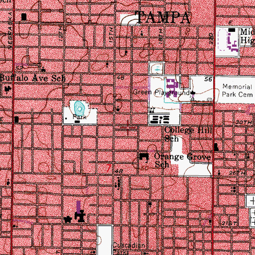 Topographic Map of La Covadonga, FL