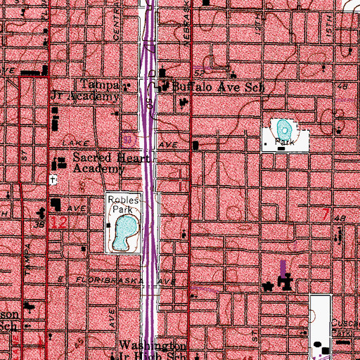 Topographic Map of La Vergne, FL