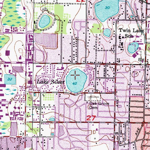 Topographic Map of Lago Vista, FL