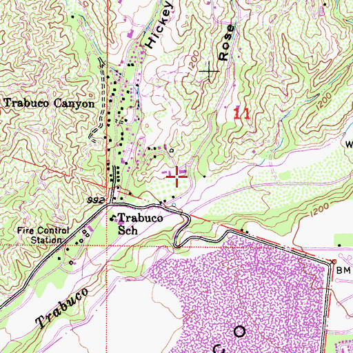 Topographic Map of Rose Canyon, CA