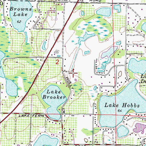 Topographic Map of Lake Brooker North, FL