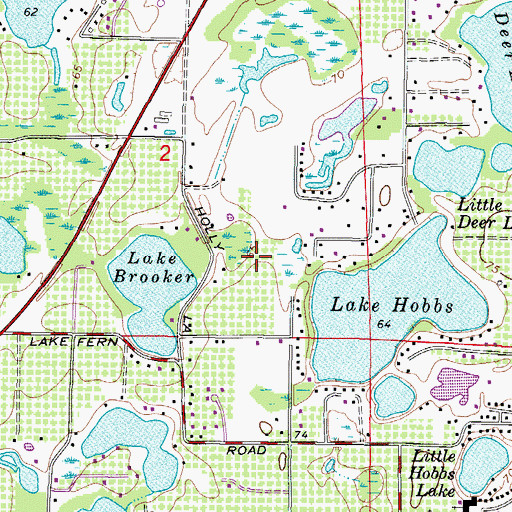Topographic Map of Lake Brooker South, FL