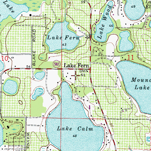 Topographic Map of Lake Calm Estates, FL