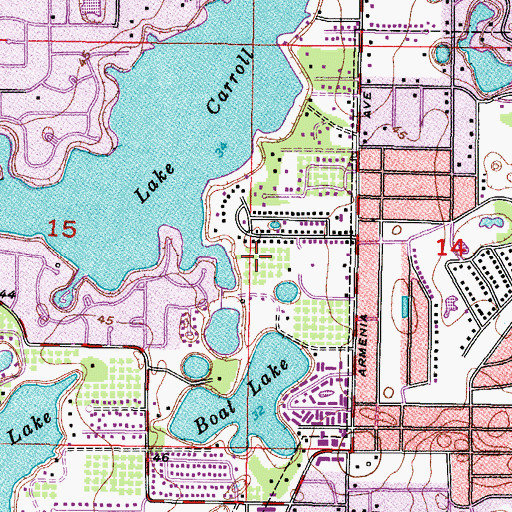 Topographic Map of Lake Carroll View, FL