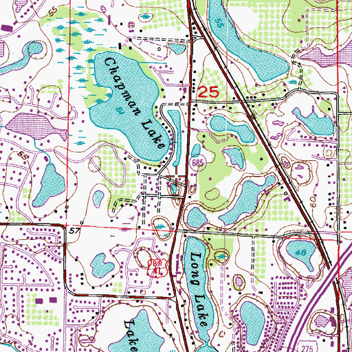Topographic Map of Lake Chapman, FL