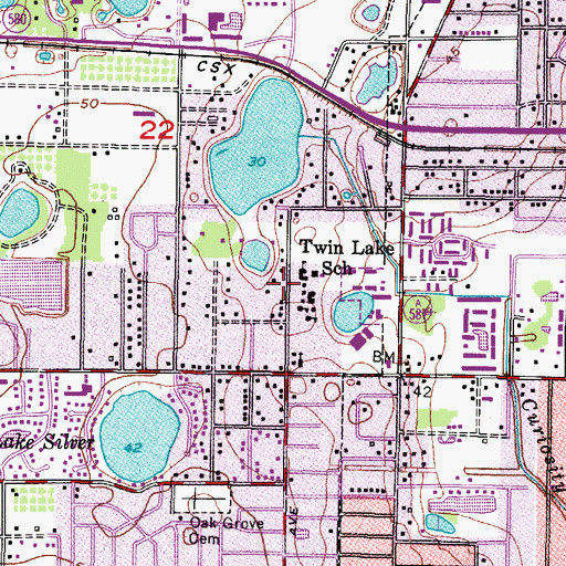 Topographic Map of Lake Dorothea Park, FL