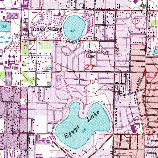 Topographic Map of Lake Egypt Estates, FL