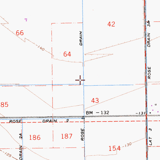 Topographic Map of Rose Drain, CA